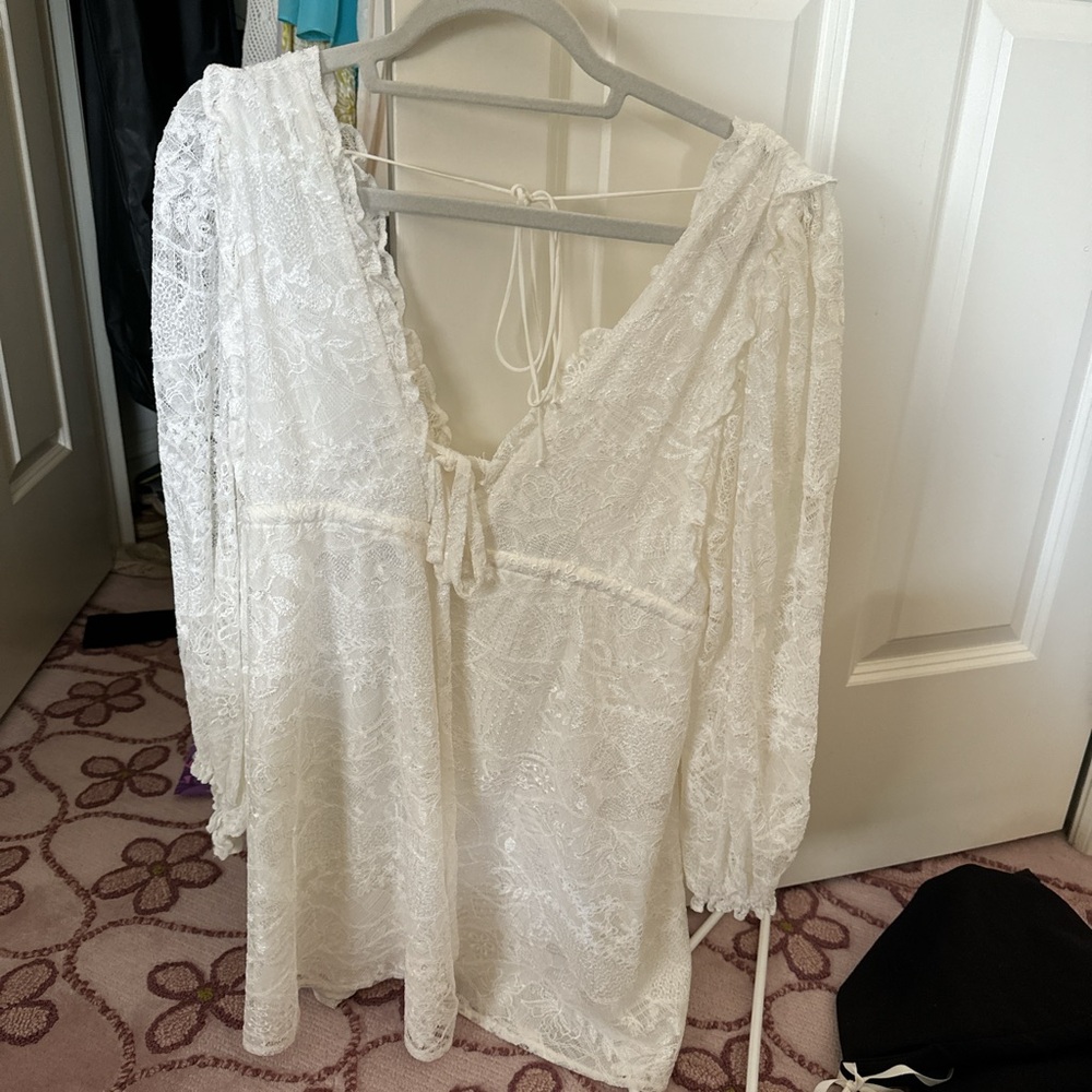 For love and lemons white lace mini dress